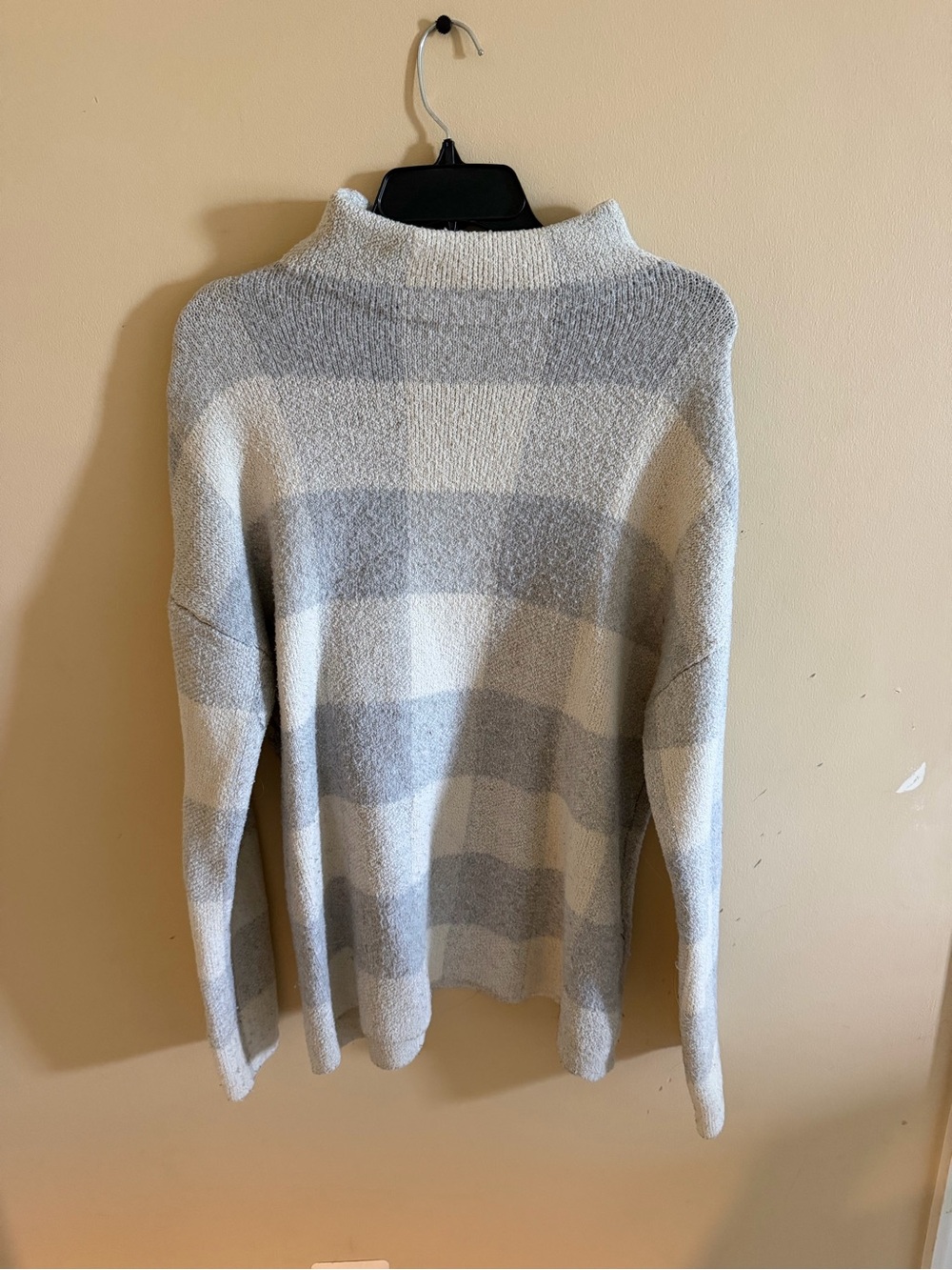 Christian Siriano Striped Mock Neck Sweater - Gray & Cream